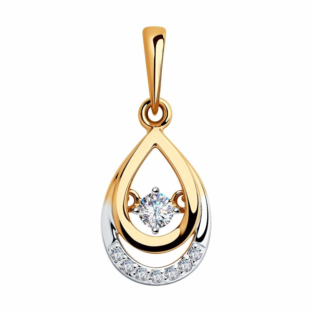 Подвеска Diamant online, золото, 585 проба, фианит