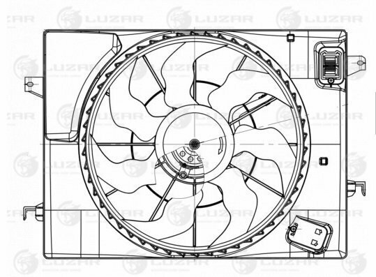 Вентилятор охлаждения с кожухом KIA Sportage II (04-)/Hyundai Tucson (04-) (тип Halla) (LFK 0885)