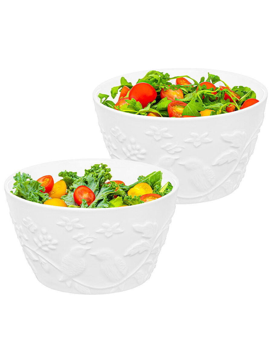 фото Набор 2-х салатников 610 мл 13,3х13,3х7,4 см Elan Gallery Птички на ветке