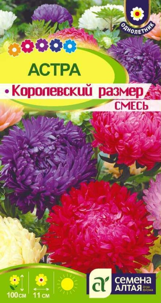 Семена Астра Королевский размер 02г смесь Одн 100см (Семена Алтая)