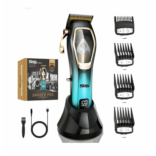 Профессиональная машинка для стрижки BARBER PRO Титаново-керамическое лезвие 9000 обмин DSP91270 Бирюза 4900₽