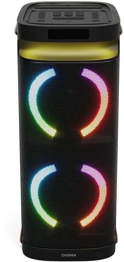 Музыкальный центр Digma D-MC1750, 60Вт, с микрофоном, Bluetooth, FM, USB, micro SD, черный,
