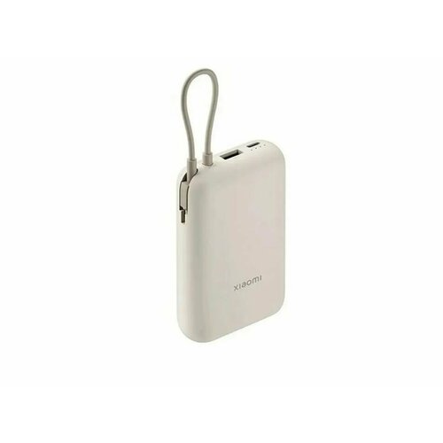 Внешний аккумулятор Xiaomi Power Bank 10000mAh встроенный кабель Tan GL BHR9072GL 2390₽