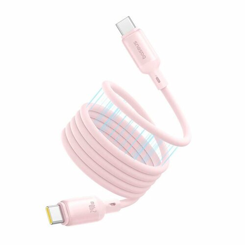 Кабель Baseus PicoGo Magnetic Liquid Silicone Fast Charging Cable USB-C to USB-C 240W 1m Baby Pink (P10376800411-00)
