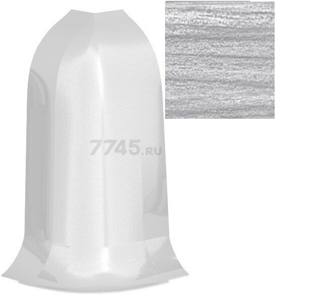 Угол для плинтуса Панельпласт "Абсолют", наружный, цвет ясень серый