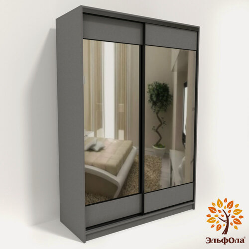 Изображение товара Шкаф купе ЭльфОла, "Лофт", двухстворчатый, 120*60*220 см , цвет серый , ЛДСП