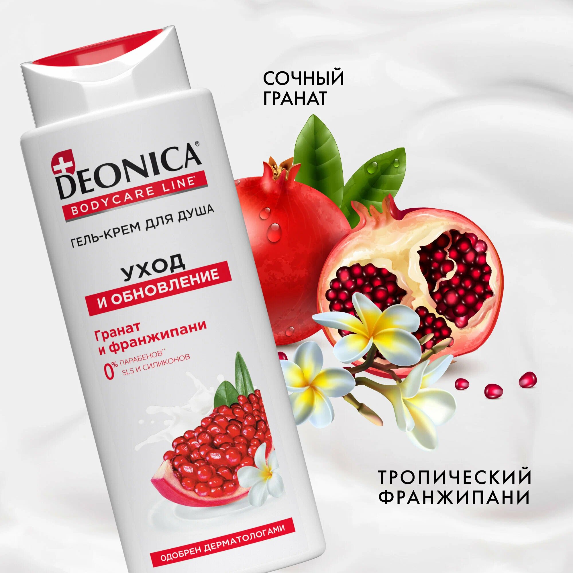 Крем-гель для душа DEONICA "Уход, обновление, мягкое очищение", для всех типов кожи 250МЛ