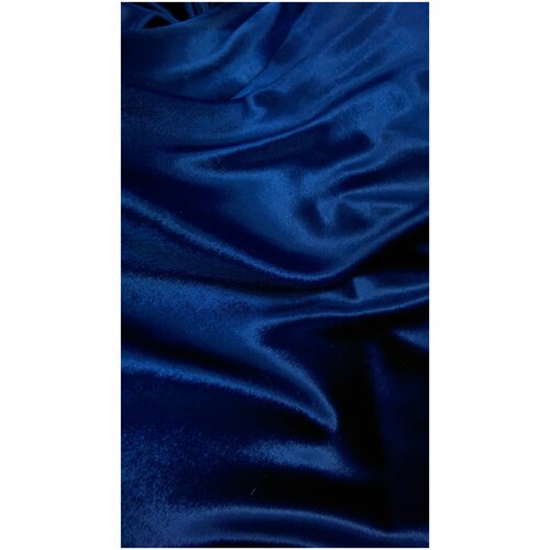 Ткань Бархат тонкий вискозный полуночно-синий Италия