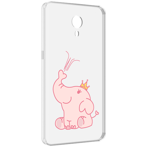 Чехол MyPads слоник-принц детский для Meizu M3 Note задняя-панель-накладка-бампер