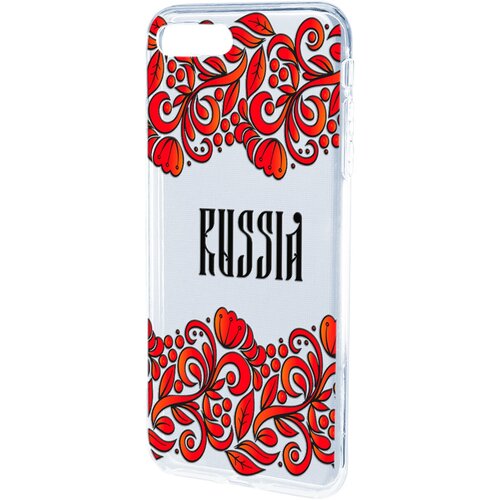 Силиконовый чехол Mcover для Apple iPhone 7 Plus с рисунком Россия орнамент силиконовый чехол mcover для apple iphone xr с рисунком россия орнамент