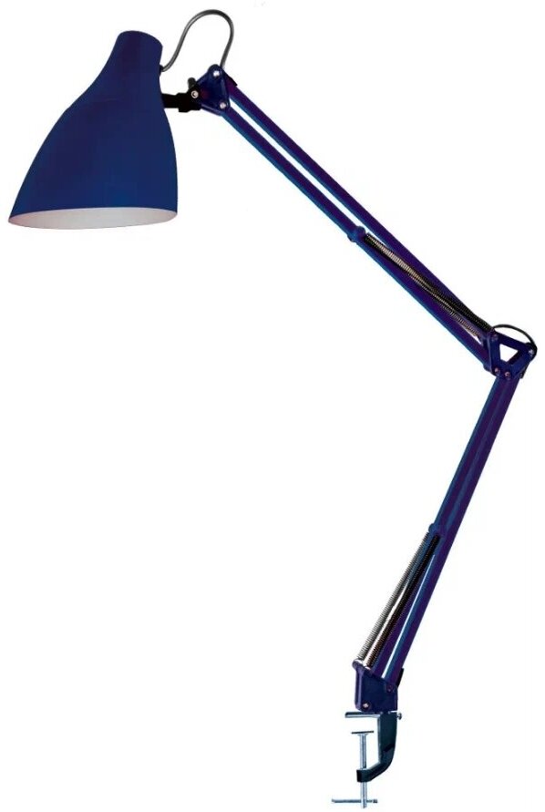 Лампа офисная Camelion KD-335 C23, E27, 40 Вт, цвет арматуры: синий, цвет плафона/абажура: синий