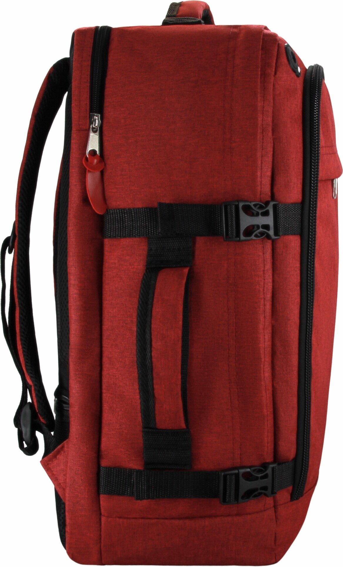 Сумка дорожная сумка-рюкзак Optimum, 44 л, 55х40х20 см, ручная кладь, отделение для ноутбука, фиксирующие ремни, водонепроницаемая, красный - фотография № 14