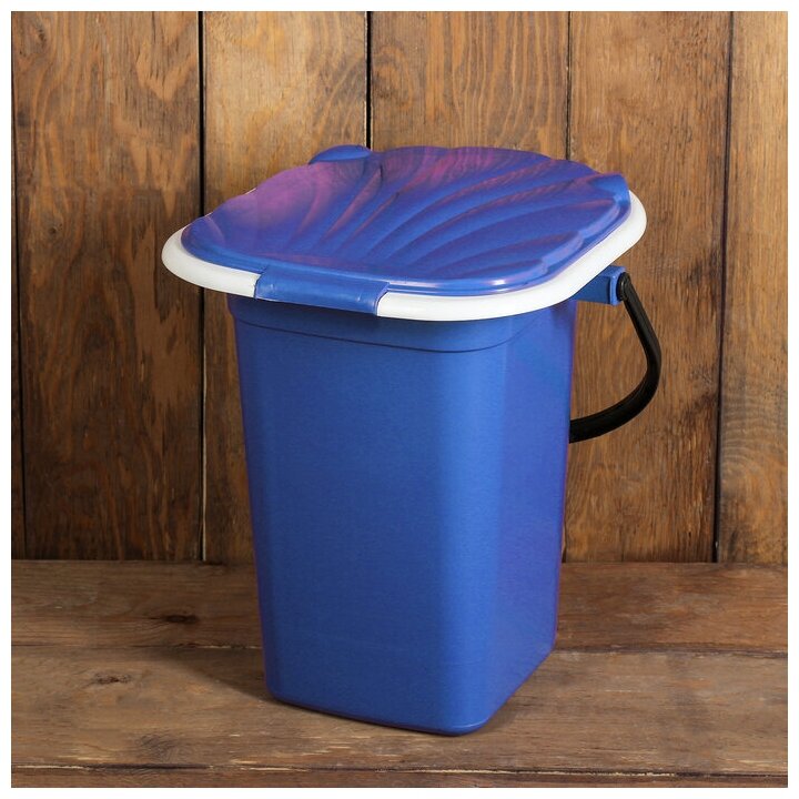 Ведро-туалет, h = 38 см, 18 л, съёмный стульчак, синее (1шт.) - фотография № 6