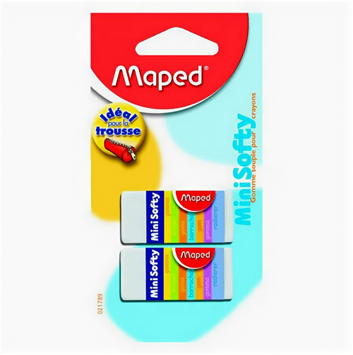 Ластик Maped SOFTY MINI мягкий, в картонном футляре, в блистере 2шт