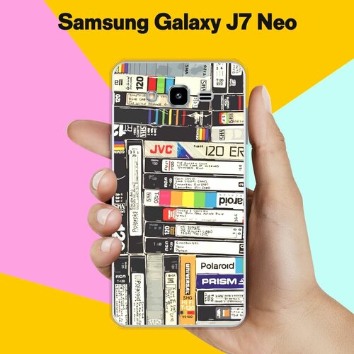 Силиконовый чехол на Samsung Galaxy J7 Neo Кассеты / для Самсунг Галакси Джей 7 Нео матовый soft touch силиконовый чехол на samsung galaxy j7 neo самсунг джей 7 нео с 3d принтом duck swim ring черный