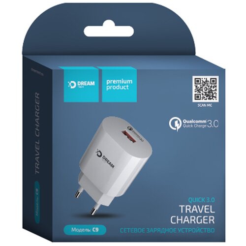 Быстрое зарядное устройство (QuickCharge 3.0) DREAM C9, 2.4A