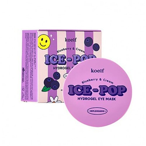 Гидрогелевые патчи для глаз с экстрактом черники Koelf ICE - POP Hydrogel Eye Mask - Blueberry & Cream