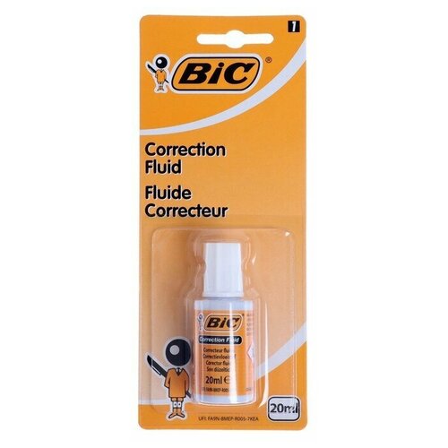 BIC Корректирующая жидкость 20мл, водная основа, блистер, BIC Correction Fluid