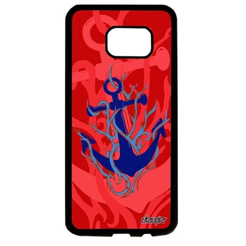 фото Противоударный чехол на смартфон // galaxy s7 edge // "якорь" судно подводник, utaupia, красный