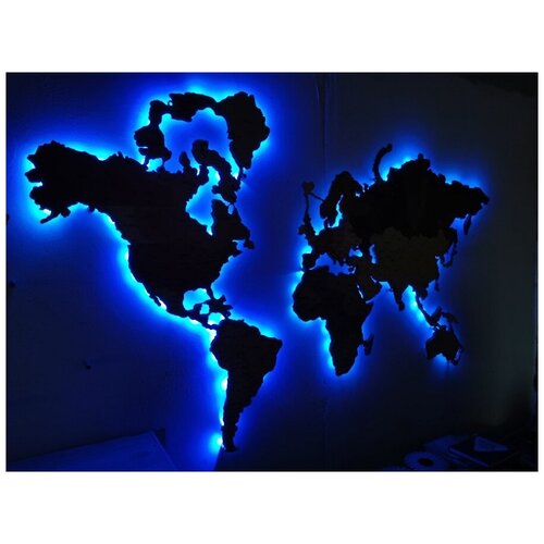 Подсветка для карты мира/на батарейках/разноцветная RGB с пультом/Rezlazer