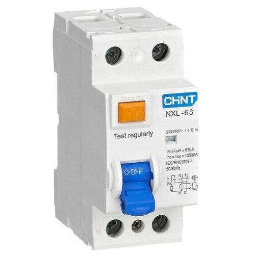 Выключатель дифференциального тока (УЗО) 1п+N 25А 30мА тип AC 6кА NXL-63 (R) | код 280721 | CHINT (10шт. в упак.)