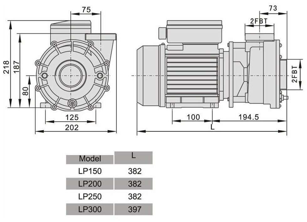 Насос Aquaviva LX LP300M (220В, 35 м3/ч, 3HP) - фотография № 2