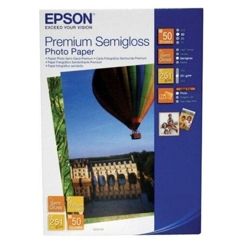 Epson C13S041765 Бумага Premium Semiglossy Photo 10x15см, полуглянцевая, 251г/м2, 50 листов