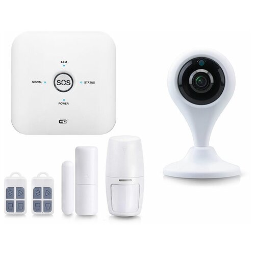Комплект беспроводной охранной WIFI/GSM видео сигнализации Страж Смарт Видео + X1-2MP для дома квартиры дачи коттеджа гаража
