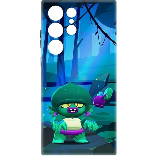 Чехол-накладка Krutoff Soft Case Brawl Stars - Болотный Джин для Samsung Galaxy S23 Ultra черный