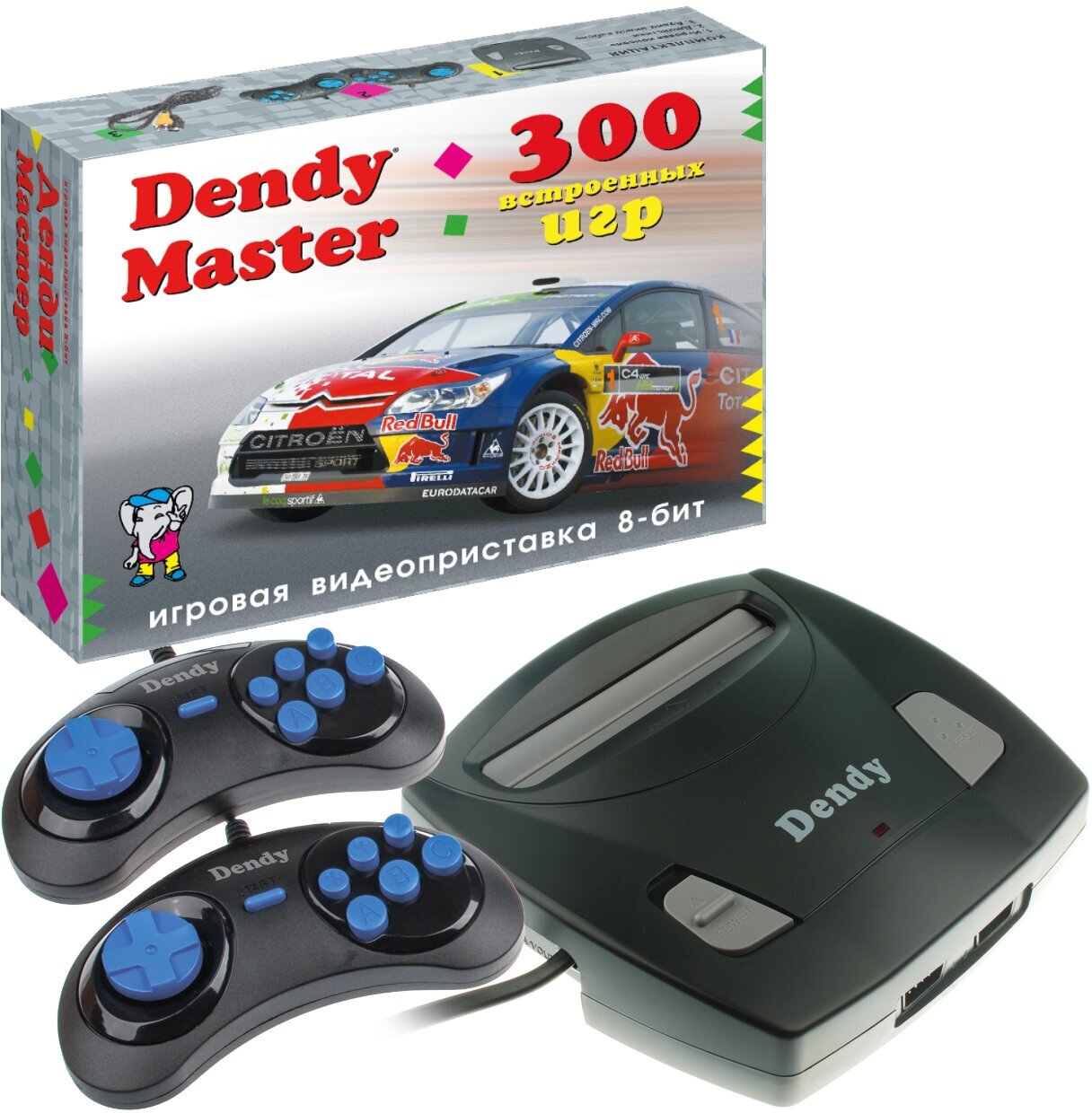 Игровая приставка Dendy Master 300 встроенных игр (8-бит) / Ретро консоль Денди / Для телевизора - фотография № 1