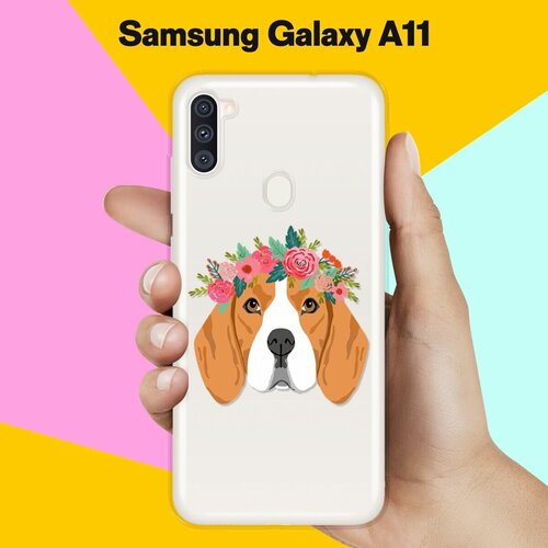 Силиконовый чехол Бигль с цветами на Samsung Galaxy A11 силиконовый чехол бигль с цветами на samsung galaxy a52