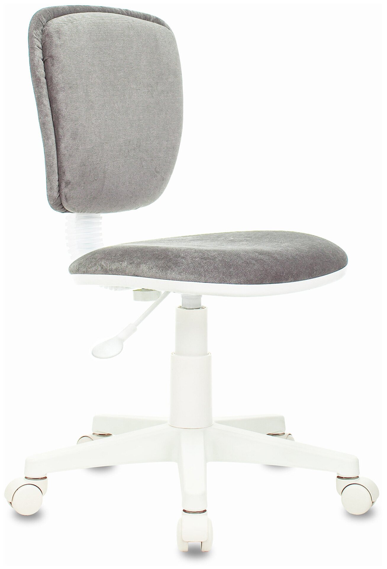 Кресло детское Бюрократ CH-W204NX/LT19 серый/белый, ткань микровельвет, без подлокотников