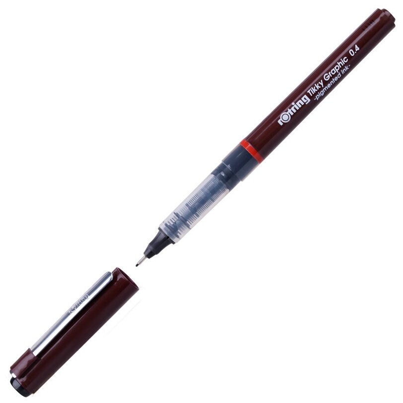 Ручка капиллярная Rotring "Tikky Graphic" черная, 0,4мм, 12 шт. в упаковке