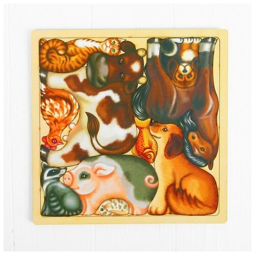 Развивающий пазл- головоломка Домашние животные вид упаковки термоусадочная плёнка 223₽