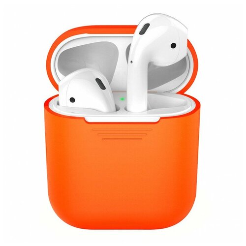 Силиконовый чехол для Apple Airpods, оранжевый