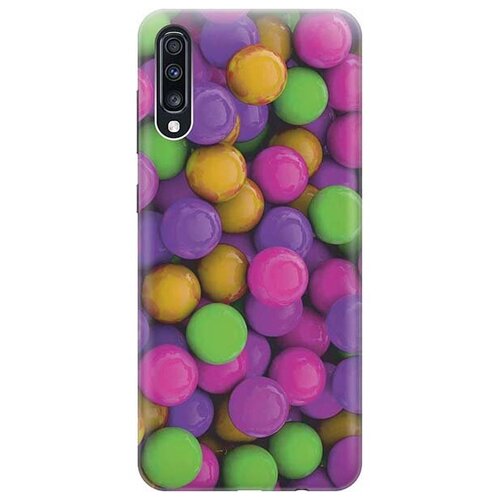 фото Ультратонкий силиконовый чехол-накладка для samsung galaxy a70 / a70s с принтом "разноцветные драже" gosso