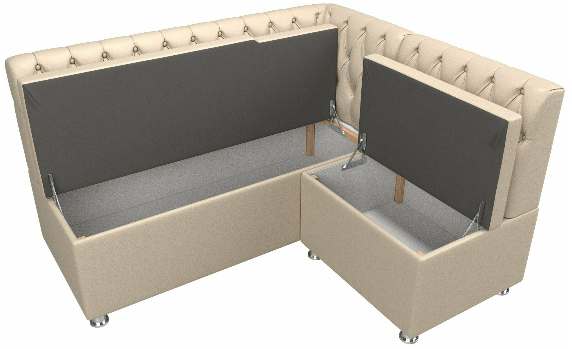 Кухонный угловой диван Мирта правый угол, Экокожа, Модель 107605