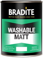 Краска акриловая Bradite Washable Matt для стен влагостойкая моющаяся матовая RAL 8014 5 л