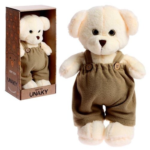 Unaky Soft Toy Мягкая игрушка «Медведь Аха во флисовом комбинезоне хаки», 33 см