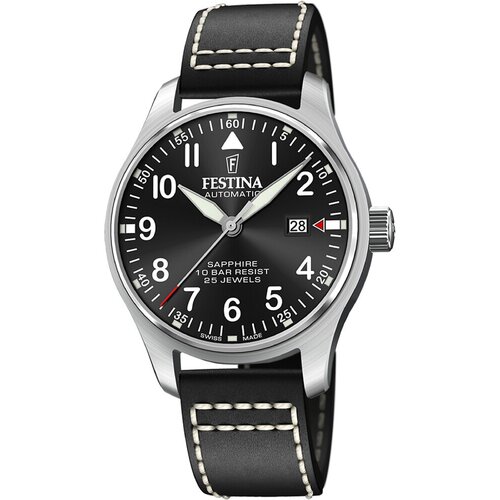 Наручные часы FESTINA Swiss Made, серебряный, черный