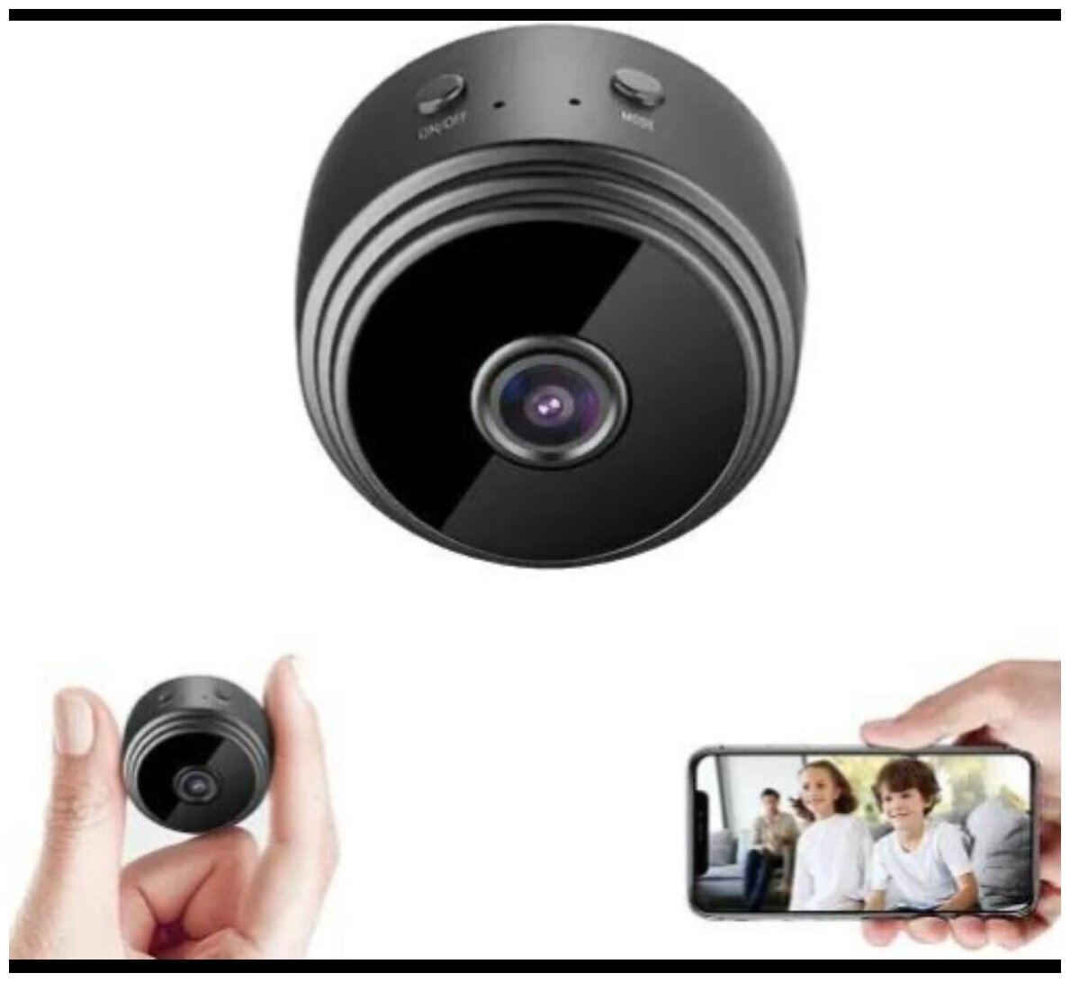Скрытая мини камера Wi-Fi видеонаблюдения с аккумулятором, датчиком движения и ночным видением.