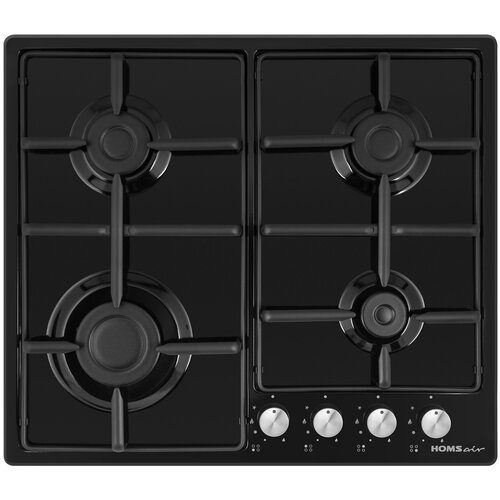 Встраиваемая газовая панель HOMSair газ механическое управление 4 конфорки газ контроль черный 798900₽