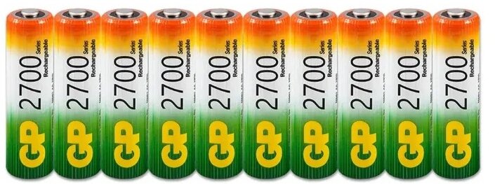 Аккумуляторная батарейка AA GP 270AAHC, в комплекте 10шт. (270AAHC-CRB10)