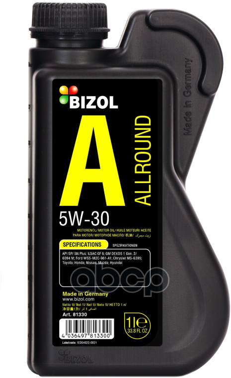 BIZOL Масло Моторное 5W30 Bizol 1Л Нс-Синтетика Allround Api Sp/Sn Plus Ilsac Gf-6A