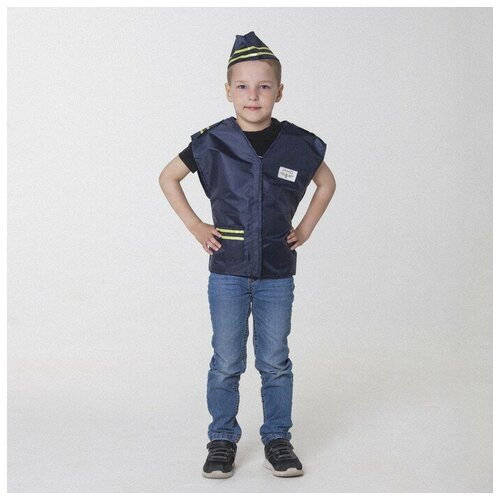 фото Карнавальный костюм "проводник", жилет, головной убор, рост 110-122 см, 4-6 лет сима-ленд