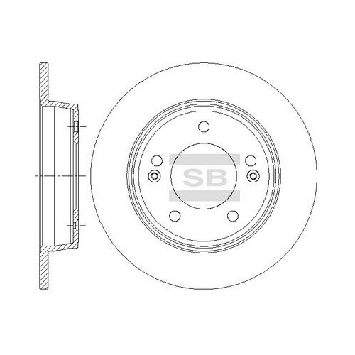 фото Тормозной диск задний sangsin brake sd1085 261.9x10 для nissan note, nissan micra