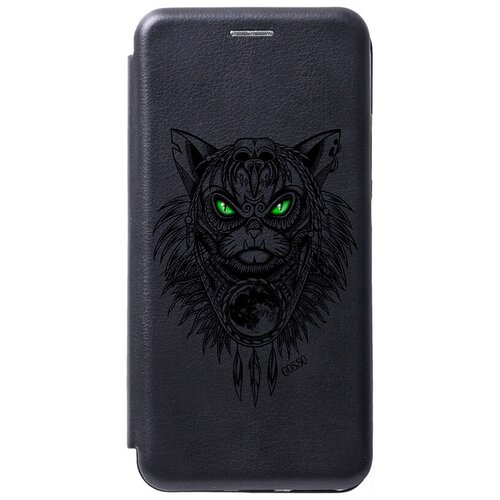 Чехол-книжка на Samsung Galaxy A13 5G, Самсунг А13 с 3D принтом Shaman Cat черный чехол книжка на samsung galaxy a13 5g самсунг а13 с 3d принтом lazy cat красный