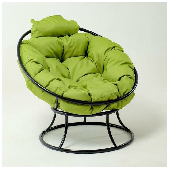 Кресло "Папасан" мини, с зелёной подушкой, 81х68х77см 7000449