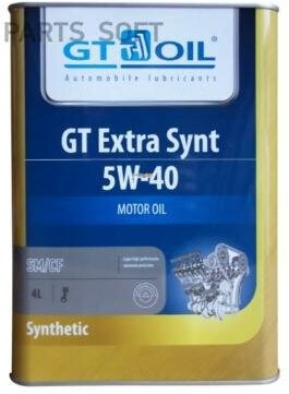 GT OIL 8809059407417 Масо моторное GT OIL GT Extra Synt 5W-40 синтетическое 4 8809059407417