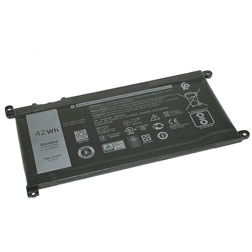 Аккумуляторная батарея для ноутбука Dell 3180 3189 11.4V 3510mAh Y07HK 51KD7 xnj46 0xnj46 dc power input jack in cable for dell chromebook 11 3180 3181 3189 latitude 3189 3190 dc30100zi00 dc30100zr00